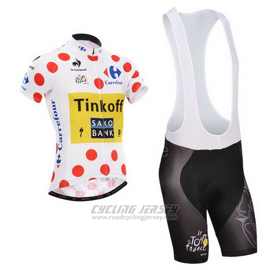 2014 Cycling Jersey Saxobank Lider White and Red Short Sleeve and Bib Short